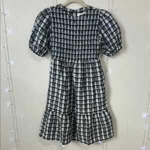 Zara Black and White Ruffled Tiered Casual Dress